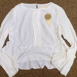 Nicole Miller Artelier RARE 100% silk peplum blouse L